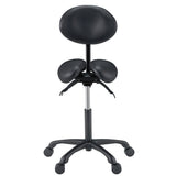 Master Massage Berkeley Ergonomic Saddle Stool -Two Split Part Seat StoolHydraulic Swivel Rolling Seat & Saddle Posture Correction Chair Seat with Backrest and Adjustable Title Angle and Height Black (2 Color Options)