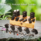 Master Massage 60-Piece Deluxe Hot Stone Set including Basalt Volcano Rocks, Marble Cold Stones, and Chakra Balancing Tools - Ultimate All-in-One Package Kit for a Professional Quality Hot Stone Massage Therapy at Home