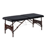 Master Massage 28" Argo Portable Massage Table Package in Black Upholstery, Walnut Legs