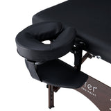 Master Massage 28" Argo Portable Massage Table Package in Black Upholstery, Walnut Legs